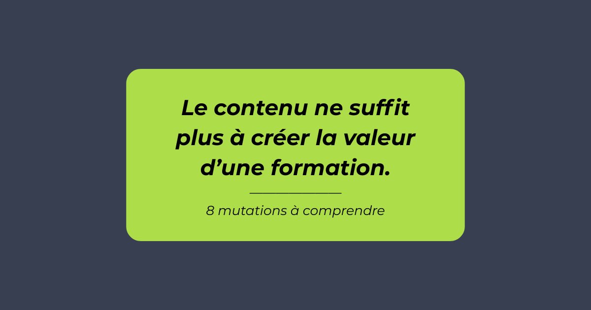 Visuel présentant les principales mutations de l’ingénierie pédagogique