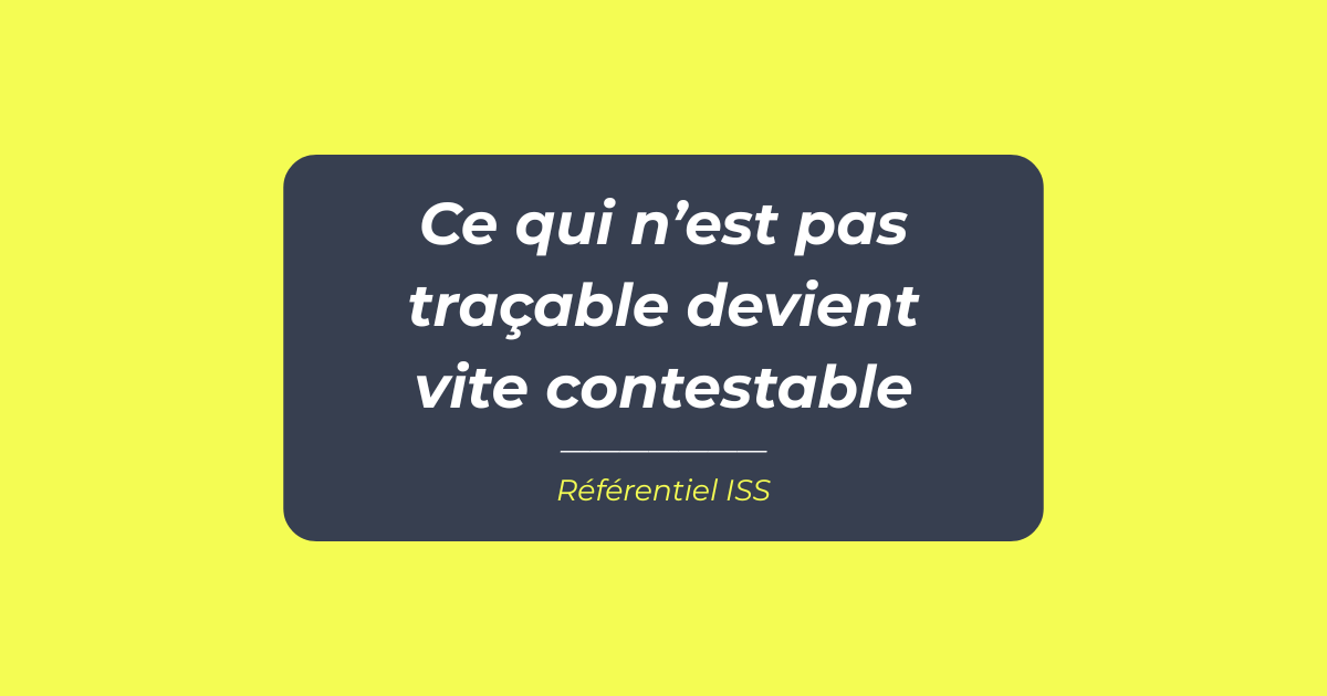 Visuel ISS-OC-01 sur la traçabilité du dossier de preuve, référentiel ISS Turquoise Academy